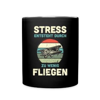 Modellflugzeug Modellflieger Modellbau Flugzeug - Tasse einfarbig - Schwarz - Vorne