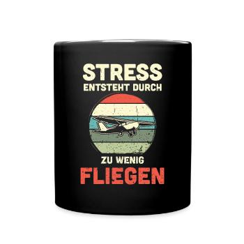 Modellflugzeug Modellflieger Modellbau Flugzeug - Tasse einfarbig - Schwarz - Vorne