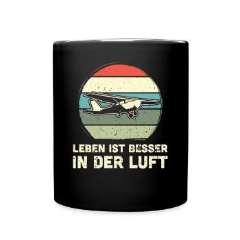 Modellflugzeug Modellflieger Modellbau Flugzeug - Tasse einfarbig - Schwarz - Vorne