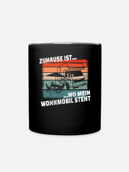 Camper Geschenkidee Camping - Tasse einfarbig - Schwarz