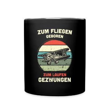Modellflugzeug Modellflieger Modellbau Flugzeug - Tasse einfarbig - Schwarz - Vorne