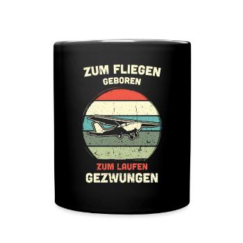 Modellflugzeug Modellflieger Modellbau Flugzeug - Tasse einfarbig - Schwarz - Vorne