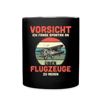 Modellflugzeug Modellflieger Modellbau Flugzeug - Tasse einfarbig - Schwarz - Vorne