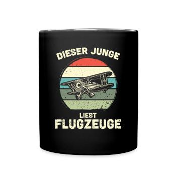 Modellflugzeug Modellflieger Modellbau Flugzeug - Tasse einfarbig - Schwarz - Vorne