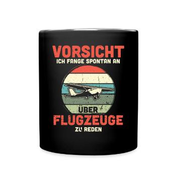 Modellflugzeug Modellflieger Modellbau Flugzeug - Tasse einfarbig - Schwarz - Vorne
