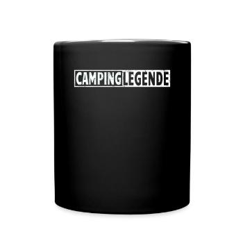 Camper Geschenkidee Camping - Tasse einfarbig - Schwarz - Vorne