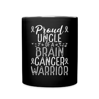 Brain Tumor Awareness Glioblastoma Uncle Ribbon - Full Colour Mug - black - Front