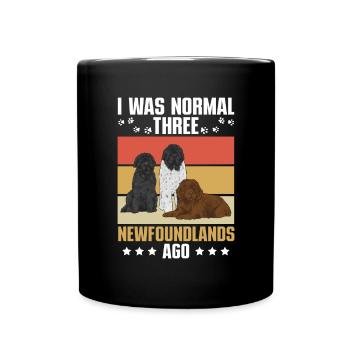 Neufundländer Newfoundland Hund - Tasse einfarbig - Schwarz - Vorne