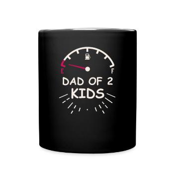 Dad Of 2 Kids Daddy Kids Parenting Baby - Full Colour Mug - black - Front