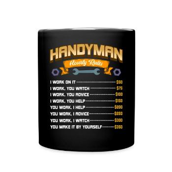 Stundensätze für Handwerker - Handwerker - Tasse einfarbig - Schwarz - Vorne