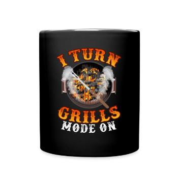Ich schalte den Grillmodus ein Grillen - Tasse einfarbig - Schwarz - Vorne