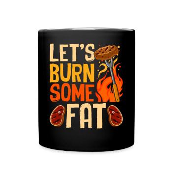 Let's burn some fat - Grilling - Full Colour Mug - black - Front