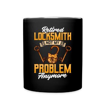 Retired locksmith is no longer my - Full Colour Mug - black - Front