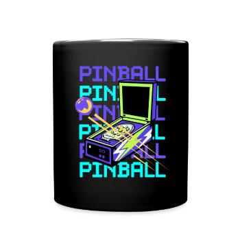 Retro Vintage Pinball Machine - Pinball Machine - Full Colour Mug - black - Front