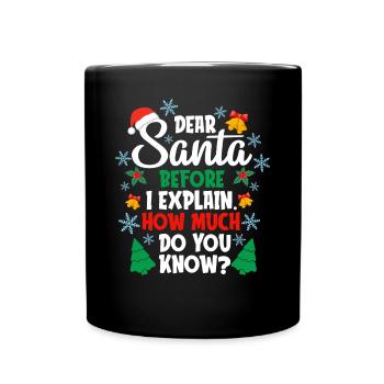 Drôle de Noël Père Noël Enfants et famille - Mug uni - noir - Devant