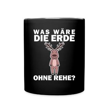 Tierschutz Tierschützer Umweltschutz Reh - Tasse einfarbig - Schwarz - Vorne