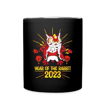 Zodiac Happy Chinese New Year of the Rabbit 2023 - Tasse einfarbig - Schwarz - Vorne