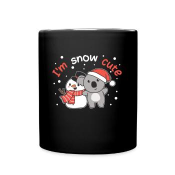 Koala Je suis neige mignon bonhomme de neige jeu de mots neige - Mug uni - noir - Devant