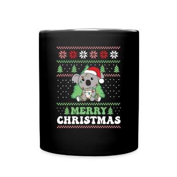 Joyeux Noël rétro moche Noël Koala - Mug uni - noir - Devant