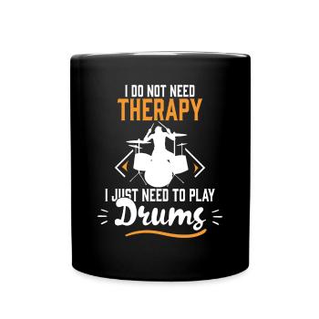 Drums Drums Music Musician Band Rock n Roll - Full Colour Mug - black - Front