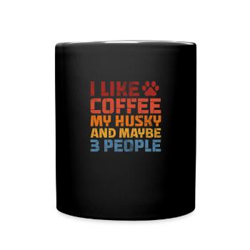 Husky - Tasse einfarbig - Schwarz - Vorne