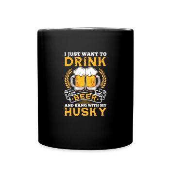 Husky Dog Dogs Siberian Husky Gift - Mug uni - noir - Devant