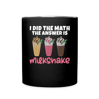 Ich liebe Milchshakes Milchshake Geschenk - Tasse einfarbig - Schwarz - Vorne