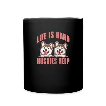 Husky - Tasse einfarbig - Schwarz - Vorne