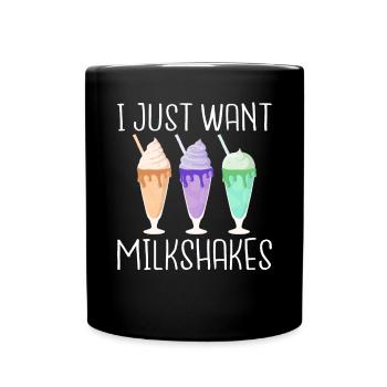 Ich liebe Milchshakes Milchshake Geschenk - Tasse einfarbig - Schwarz - Vorne
