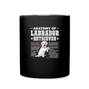 Labrador Hund Hunde Hunderasse Geschenk - Tasse einfarbig - Schwarz - Vorne