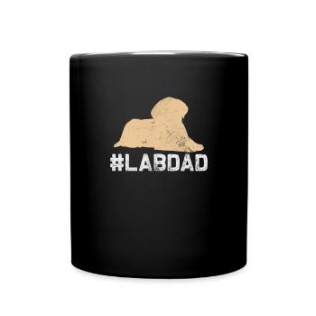 Labrador Vater - Tasse einfarbig - Schwarz - Vorne