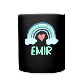 Emir Name Rainbow Baby - Full Colour Mug - black - Front