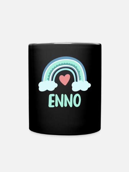 Enno Name Regenbogen Baby - Tasse einfarbig - Schwarz