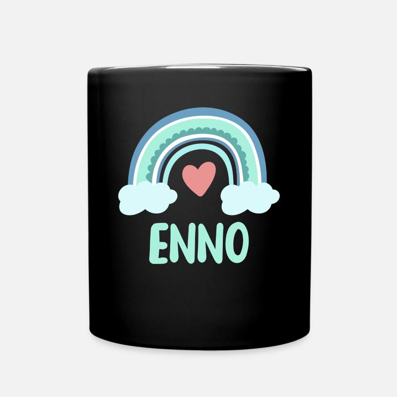 Enno Name Regenbogen Baby - Tasse einfarbig - Schwarz
