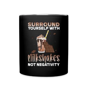 Ich liebe Milchshakes Milchshake Geschenk - Tasse einfarbig - Schwarz - Vorne