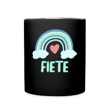 Fiete Name Regenbogen Baby - Tasse einfarbig - Schwarz - Vorne