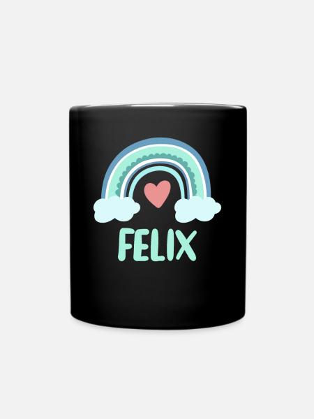 Felix Name Regenbogen Baby - Tasse einfarbig - Schwarz