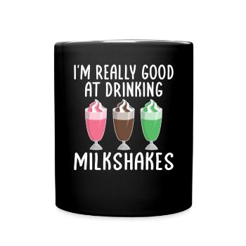Ich liebe Milchshakes Milchshake Geschenk - Tasse einfarbig - Schwarz - Vorne