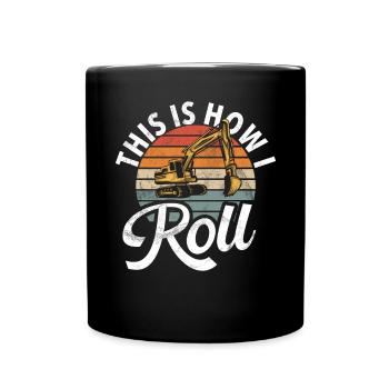Funny construction workers & construction site excavator drivers - Full Colour Mug - black - Front