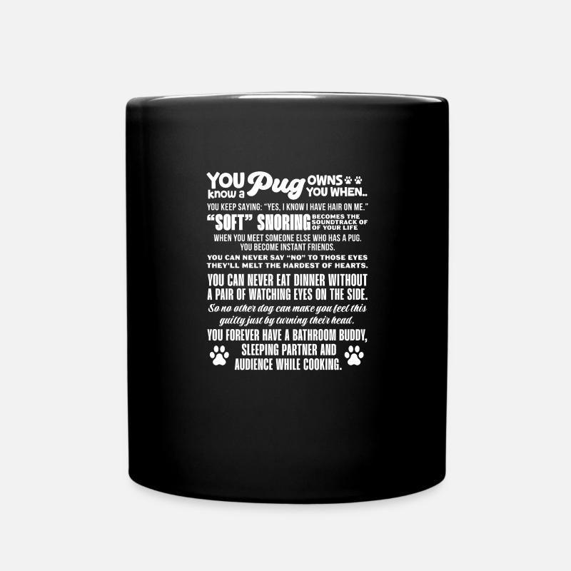 Mops Hund Hundefreund Haustier Möpse Pug Geschenk - Tasse einfarbig - Schwarz