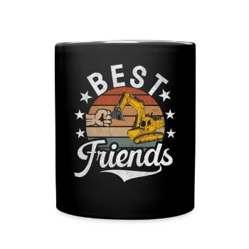 Funny construction workers & construction site excavator drivers - Full Colour Mug - black - Front