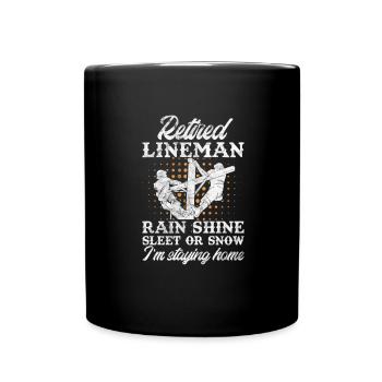Monteur de lignes à la retraite - Mug uni - noir - Devant