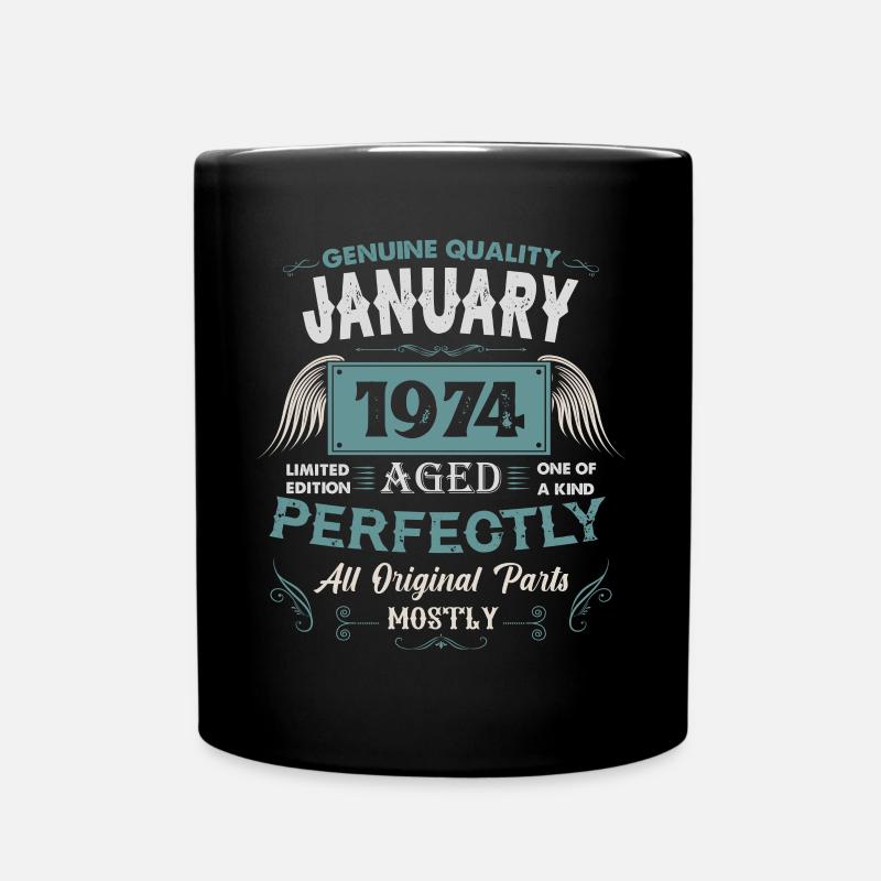 Janvier 1974 Cadeau d’anniversaire vintage - Mug uni - noir