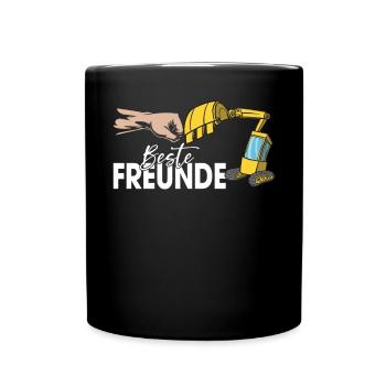 Lustige Bauarbeiter & Baustelle Baggerfahrer - Tasse einfarbig - Schwarz - Vorne