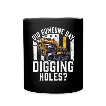 Lustige Bauarbeiter & Baustelle Baggerfahrer - Tasse einfarbig - Schwarz - Vorne