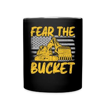 Funny construction workers & construction site excavator drivers - Full Colour Mug - black - Front