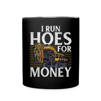 Funny construction workers & construction site excavator drivers - Full Colour Mug - black - Front