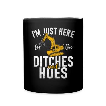 Drôles d’ouvriers de la construction et de conducteurs d’excavatrices de chantier - Mug uni - noir - Devant