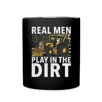 Funny construction workers & construction site excavator drivers - Full Colour Mug - black - Front