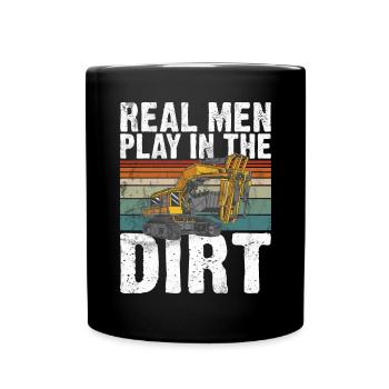 Funny construction workers & construction site excavator drivers - Full Colour Mug - black - Front